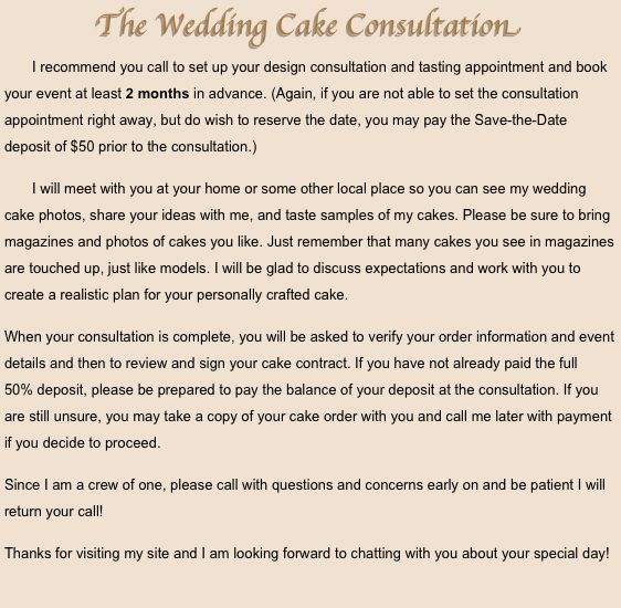              The Wedding Cake Consultation￼